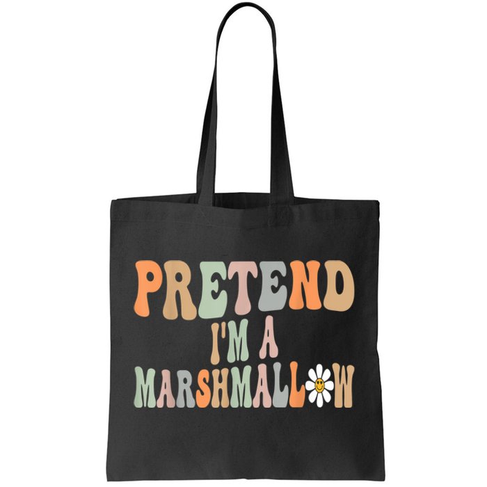 Groovy Funny Easy Lazy Halloween Pretend I'm A Marshmallow Tote Bag