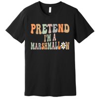 Groovy Funny Easy Lazy Halloween Pretend I'm A Marshmallow Premium T-Shirt