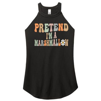 Groovy Funny Easy Lazy Halloween Pretend I'm A Marshmallow Women’s Perfect Tri Rocker Tank