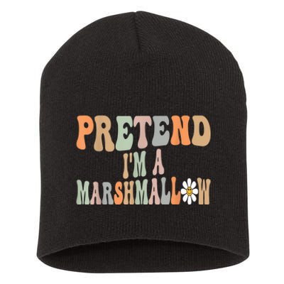 Groovy Funny Easy Lazy Halloween Pretend I'm A Marshmallow Short Acrylic Beanie