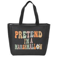 Groovy Funny Easy Lazy Halloween Pretend I'm A Marshmallow Zip Tote Bag