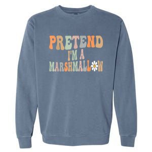 Groovy Funny Easy Lazy Halloween Pretend I'm A Marshmallow Garment-Dyed Sweatshirt