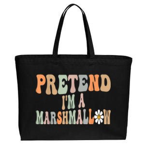 Groovy Funny Easy Lazy Halloween Pretend I'm A Marshmallow Cotton Canvas Jumbo Tote