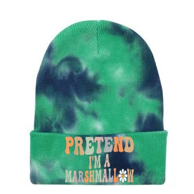 Groovy Funny Easy Lazy Halloween Pretend I'm A Marshmallow Tie Dye 12in Knit Beanie