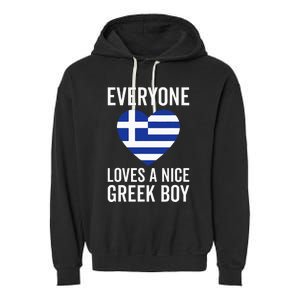 Greece Flag Everyone Loves A Nice Greek Garment-Dyed Fleece Hoodie