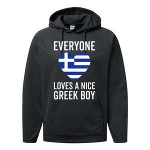 Greece Flag Everyone Loves A Nice Greek Performance Fleece Hoodie