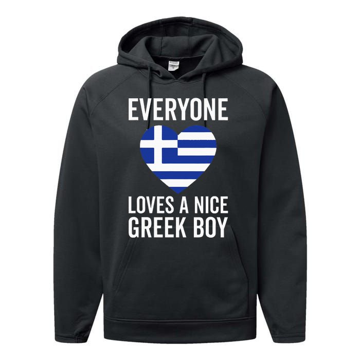 Greece Flag Everyone Loves A Nice Greek Performance Fleece Hoodie