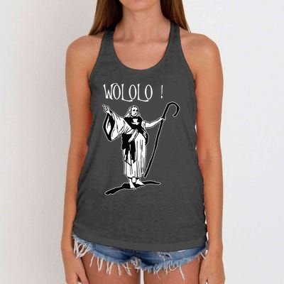 Geek For Empire Game Fans Monk Age Wololo Women's Knotted Racerback Tank