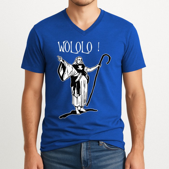Geek For Empire Game Fans Monk Age Wololo V-Neck T-Shirt