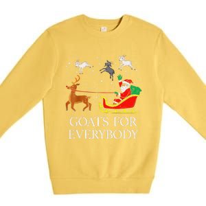 Goats For Everybody Christmas Goat Funny Xmas Premium Crewneck Sweatshirt