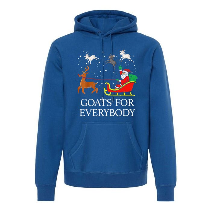 Goats For Everybody Christmas Goat Funny Xmas Premium Hoodie