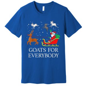 Goats For Everybody Christmas Goat Funny Xmas Premium T-Shirt