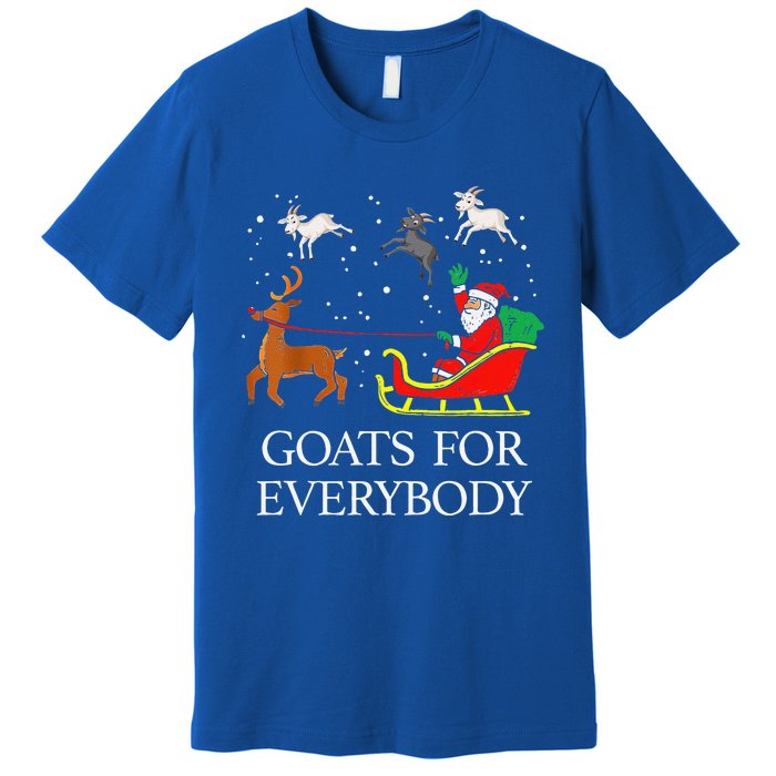 Goats For Everybody Christmas Goat Funny Xmas Premium T-Shirt