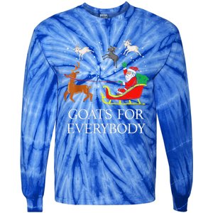 Goats For Everybody Christmas Goat Funny Xmas Tie-Dye Long Sleeve Shirt