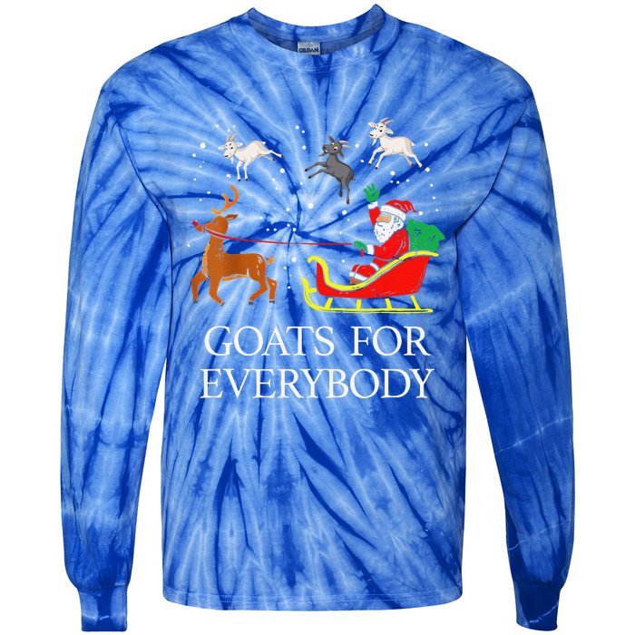 Goats For Everybody Christmas Goat Funny Xmas Tie-Dye Long Sleeve Shirt