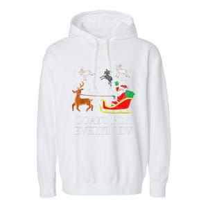 Goats For Everybody Christmas Goat Funny Xmas Garment-Dyed Fleece Hoodie