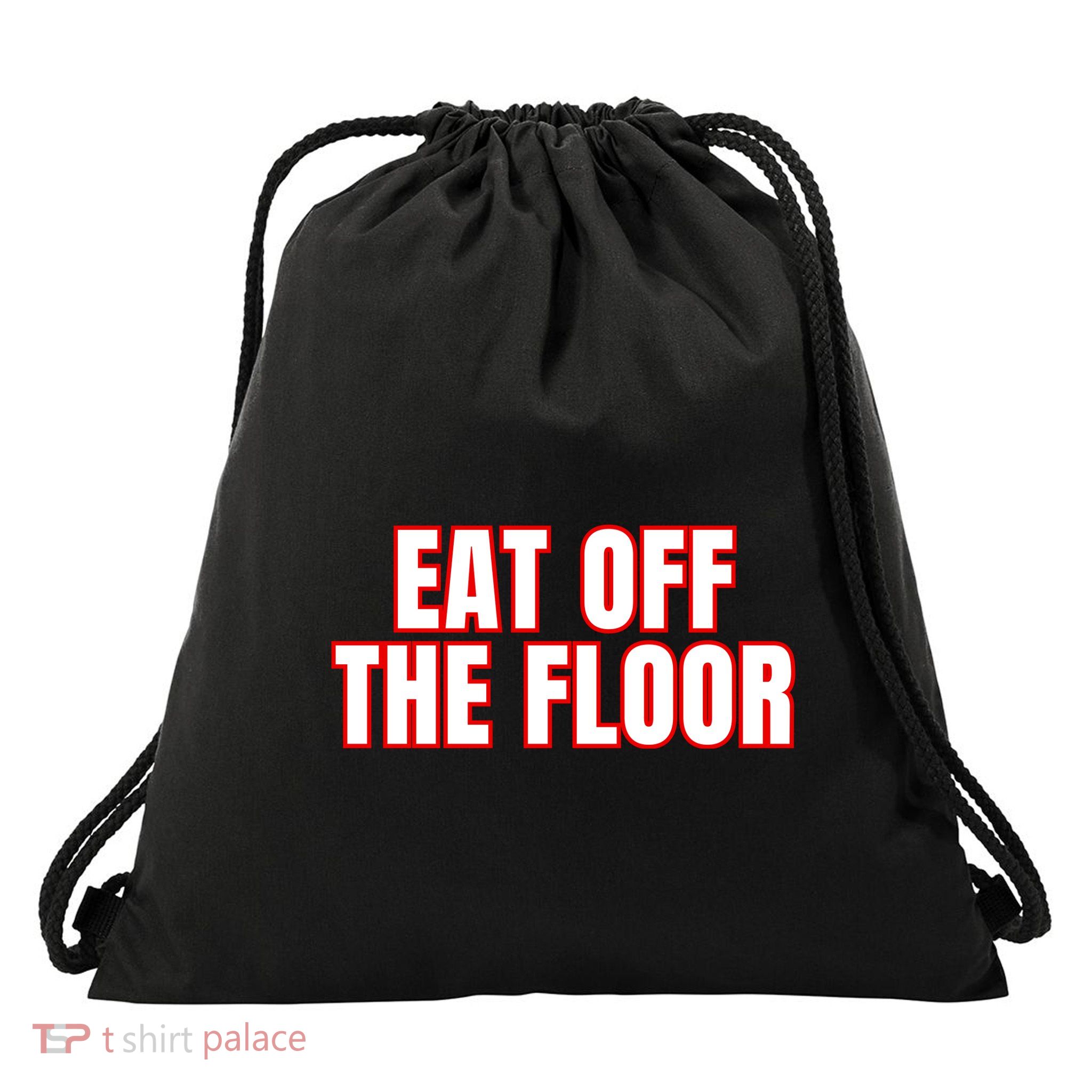 Georgia Football Eat Off The Floor Drawstring Bag