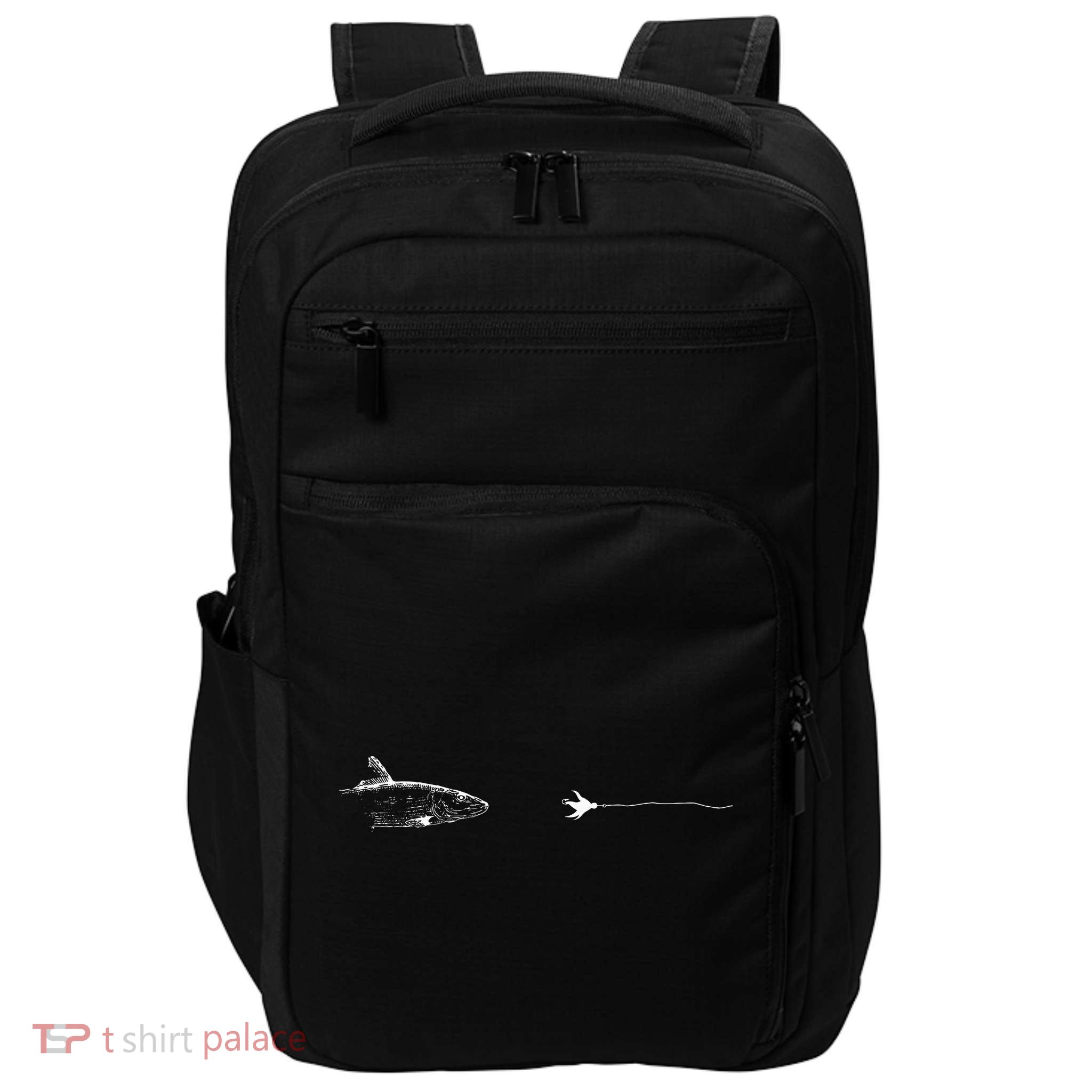 Graphic Fly Fishing Hook Line Fish Bonefish Impact Tech Backpack