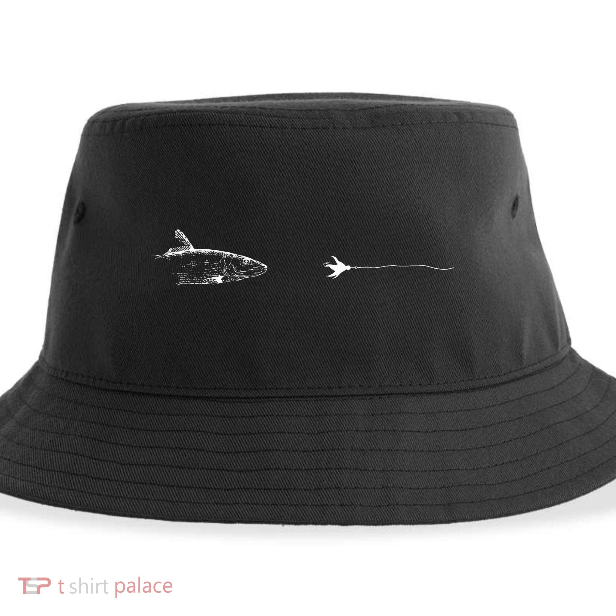 Graphic Fly Fishing Hook Line Fish Bonefish Sustainable Bucket Hat