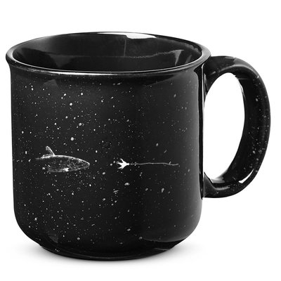 Graphic Fly Fishing Hook Line Fish Bonefish 15oz Campfire Ceramic Mug