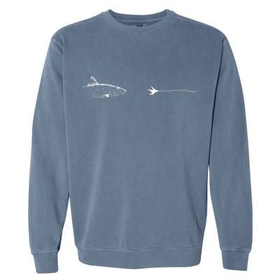 Graphic Fly Fishing Hook Line Fish Bonefish Garment-Dyed Sweatshirt