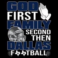 God First Family Second Then Dallas Football Funny Gift Zip Tote Bag