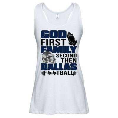 God First Family Second Then Dallas Football Funny Gift Ladies Essential Flowy Tank