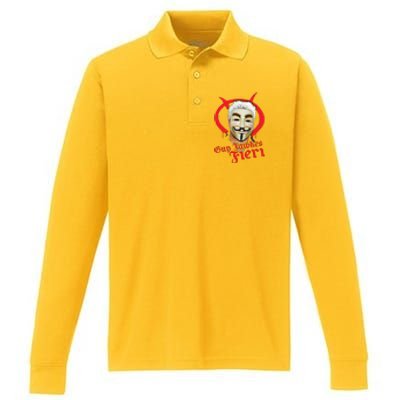 Guy Fawkes Fieri Performance Long Sleeve Polo