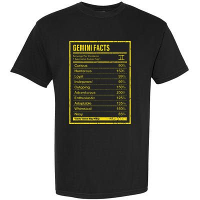 Gemini Facts For Wo Funny Zodiac Gift Garment-Dyed Heavyweight T-Shirt