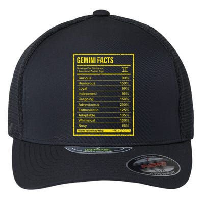 Gemini Facts For Wo Funny Zodiac Gift Flexfit Unipanel Trucker Cap