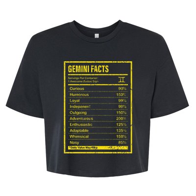 Gemini Facts For Wo Funny Zodiac Gift Bella+Canvas Jersey Crop Tee