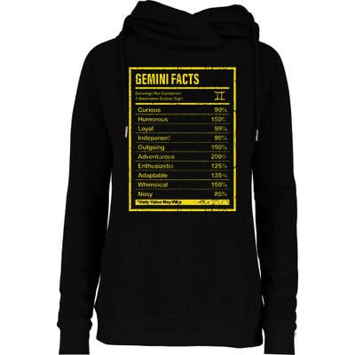 Gemini Facts For Wo Funny Zodiac Gift Womens Funnel Neck Pullover Hood