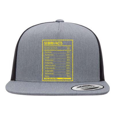 Gemini Facts For Wo Funny Zodiac Gift Flat Bill Trucker Hat