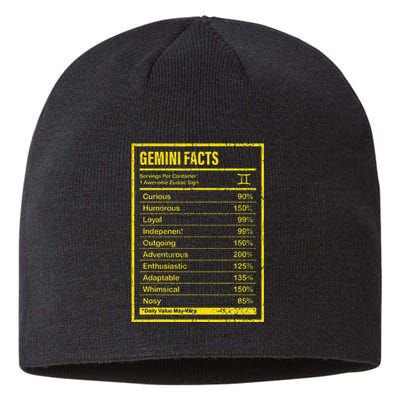 Gemini Facts For Wo Funny Zodiac Gift Sustainable Beanie