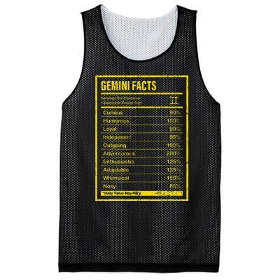 Gemini Facts For Wo Funny Zodiac Gift Mesh Reversible Basketball Jersey Tank