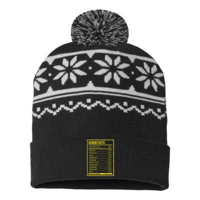 Gemini Facts For Wo Funny Zodiac Gift USA-Made Snowflake Beanie