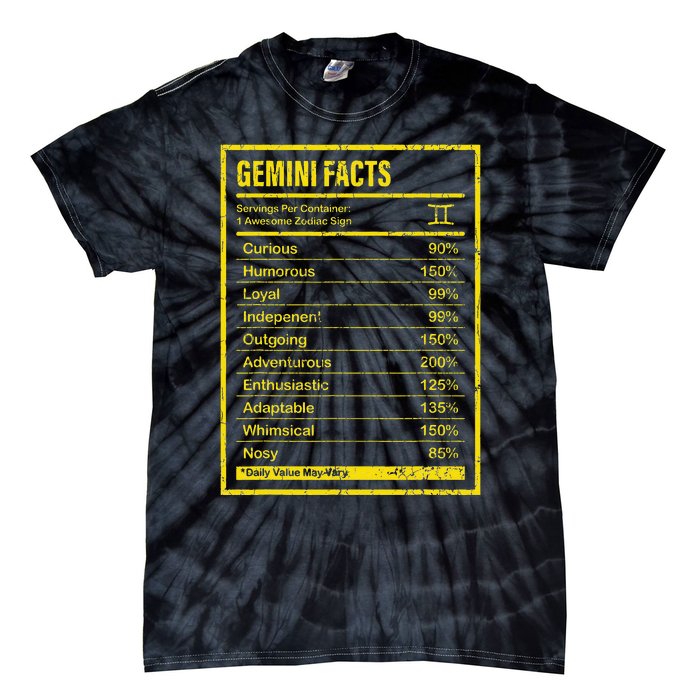 Gemini Facts For Wo Funny Zodiac Gift Tie-Dye T-Shirt