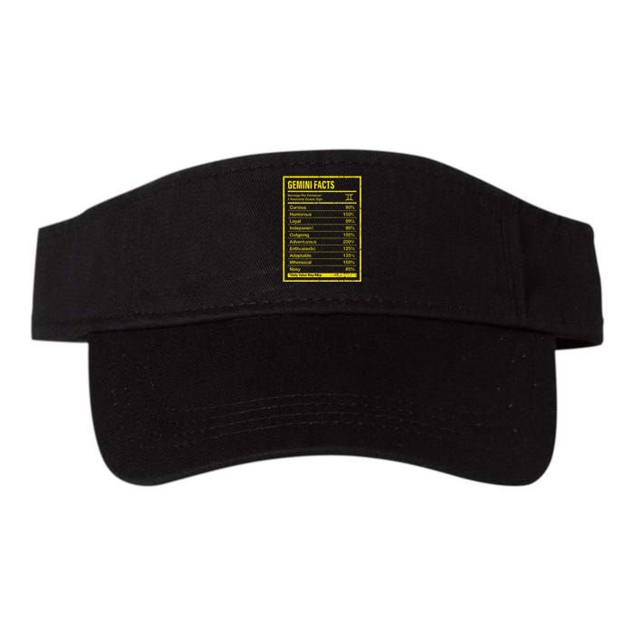 Gemini Facts For Wo Funny Zodiac Gift Valucap Bio-Washed Visor