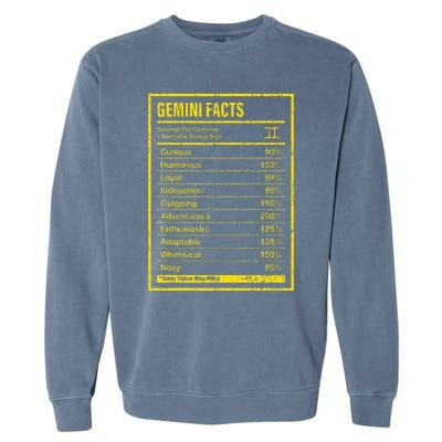 Gemini Facts For Wo Funny Zodiac Gift Garment-Dyed Sweatshirt