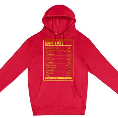 Gemini Facts For Wo Funny Zodiac Gift Premium Pullover Hoodie