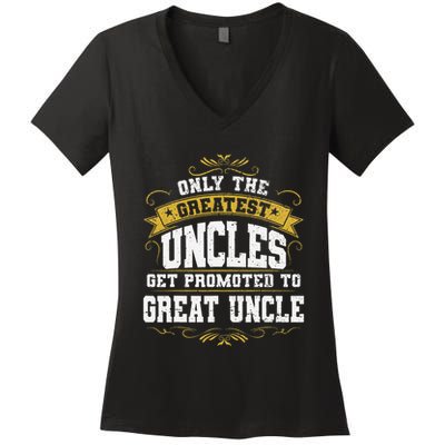 Gift for First Time Great Uncle Uncles Great Uncle Women's V-Neck T-Shirt