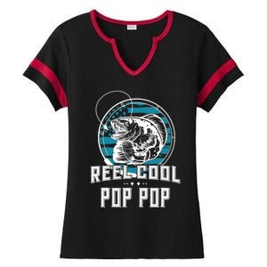 Gift For Fathers Day Tee - Reel Cool Pop Pop Fishing Ladies Halftime Notch Neck Tee