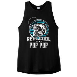 Gift For Fathers Day Tee - Reel Cool Pop Pop Fishing Ladies PosiCharge Tri-Blend Wicking Tank