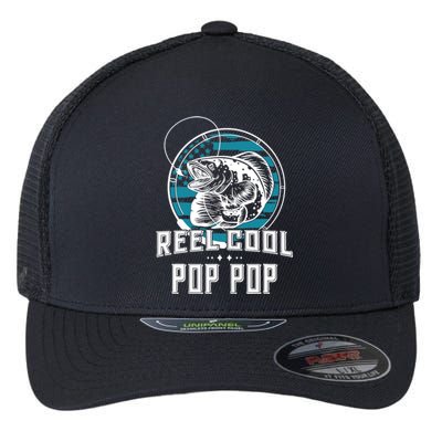 Gift For Fathers Day Tee - Reel Cool Pop Pop Fishing Flexfit Unipanel Trucker Cap