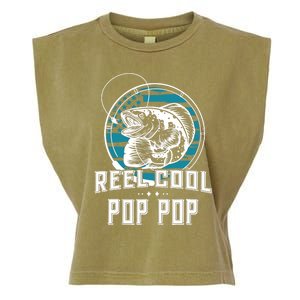 Gift For Fathers Day Tee - Reel Cool Pop Pop Fishing Garment-Dyed Women's Muscle Tee