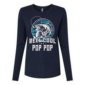 Gift For Fathers Day Tee - Reel Cool Pop Pop Fishing Womens Cotton Relaxed Long Sleeve T-Shirt