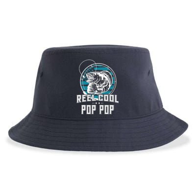 Gift For Fathers Day Tee - Reel Cool Pop Pop Fishing Sustainable Bucket Hat