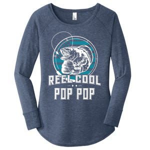 Gift For Fathers Day Tee - Reel Cool Pop Pop Fishing Women's Perfect Tri Tunic Long Sleeve Shirt