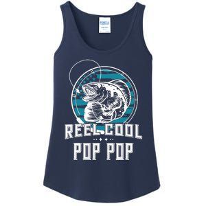 Gift For Fathers Day Tee - Reel Cool Pop Pop Fishing Ladies Essential Tank