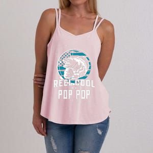 Gift For Fathers Day Tee - Reel Cool Pop Pop Fishing Women's Strappy Tank